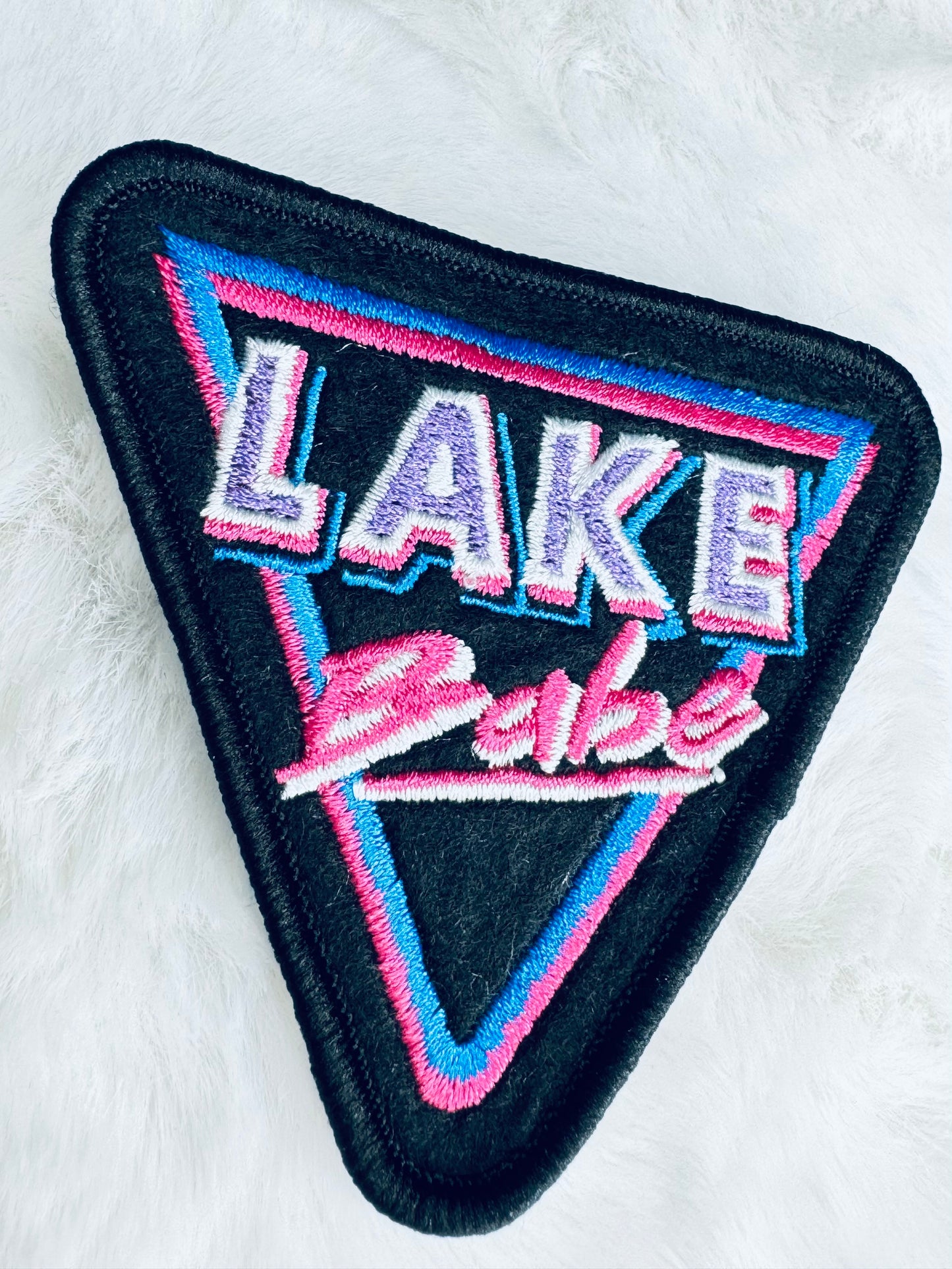 Triangular Lake Babe Embroidered Patch