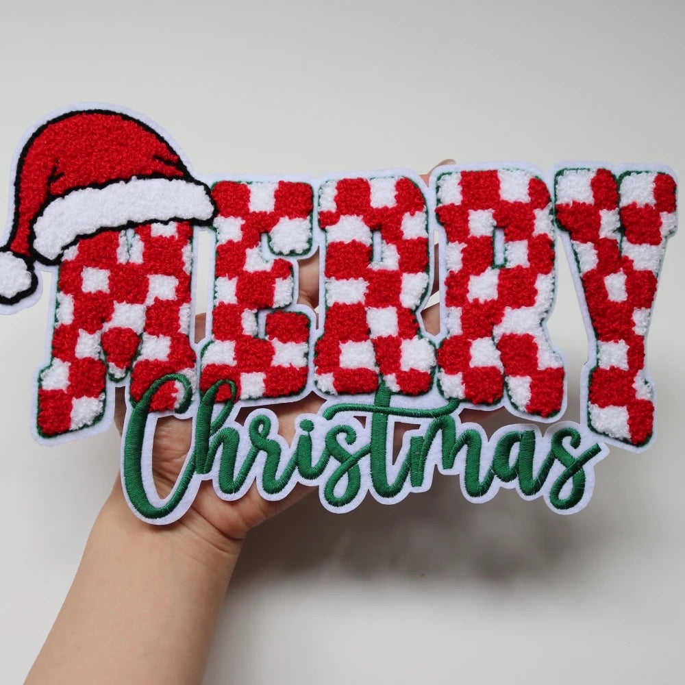 Merry Christmas Chenille Patch