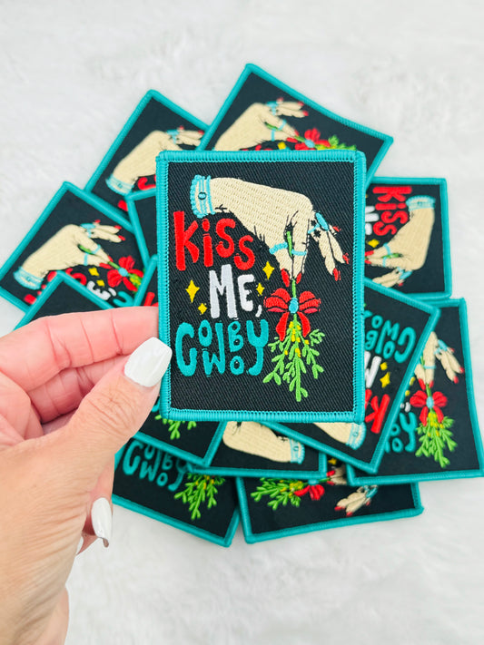 Kiss Me Cowboy Embroidered Patch