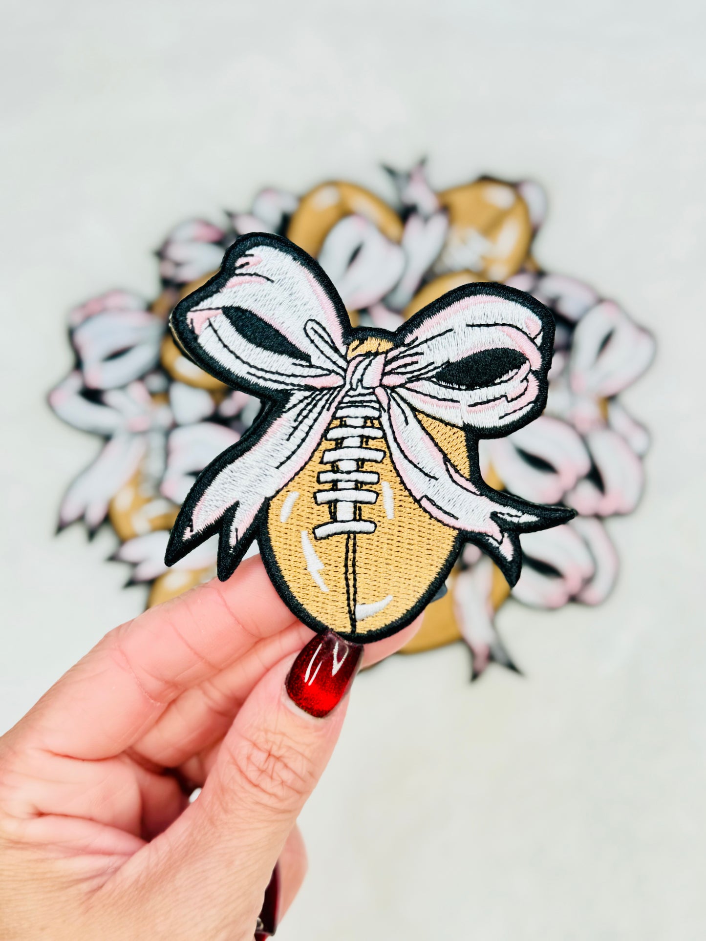 Coquette Football Embroidered Patch