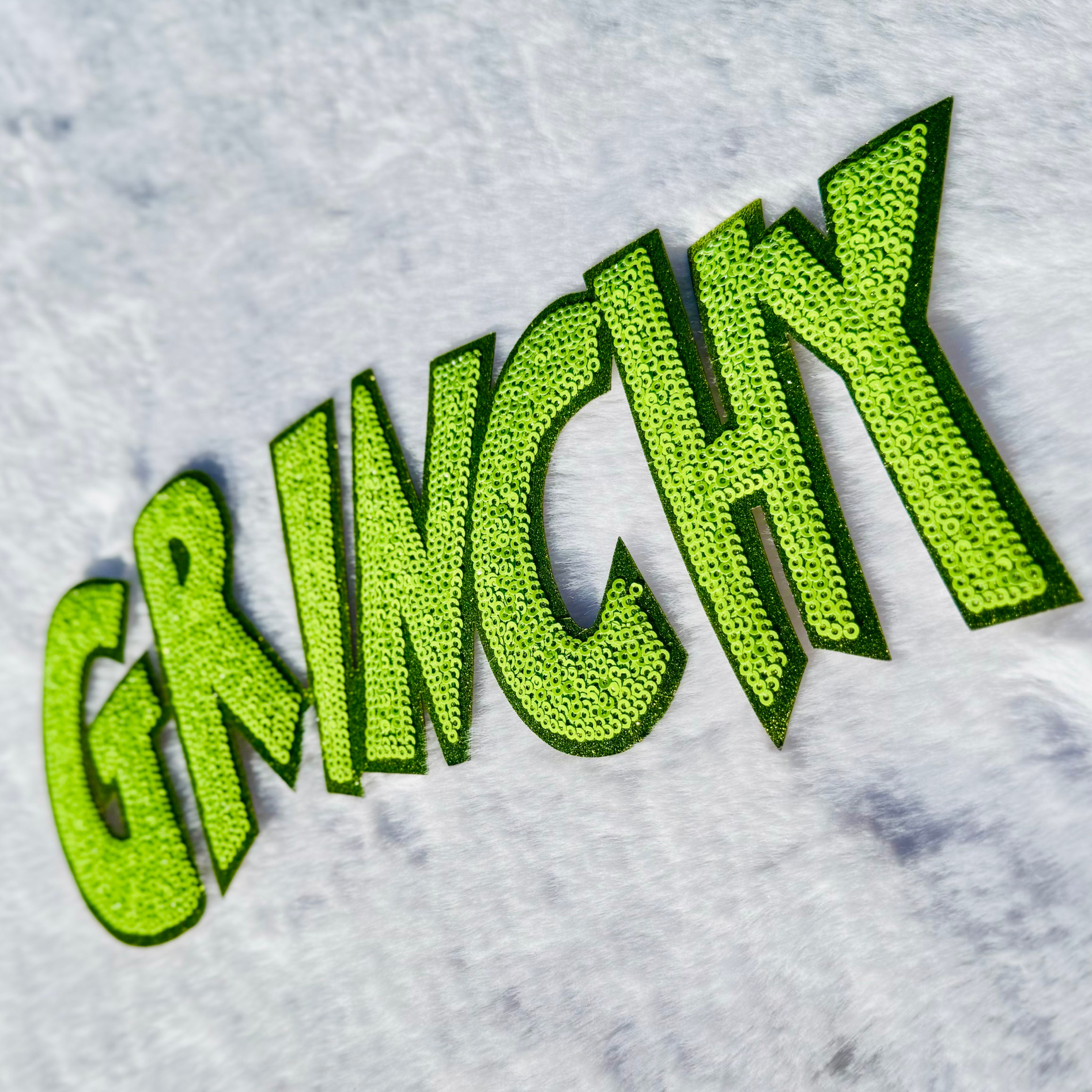 Green Grinchy Sequin Patch