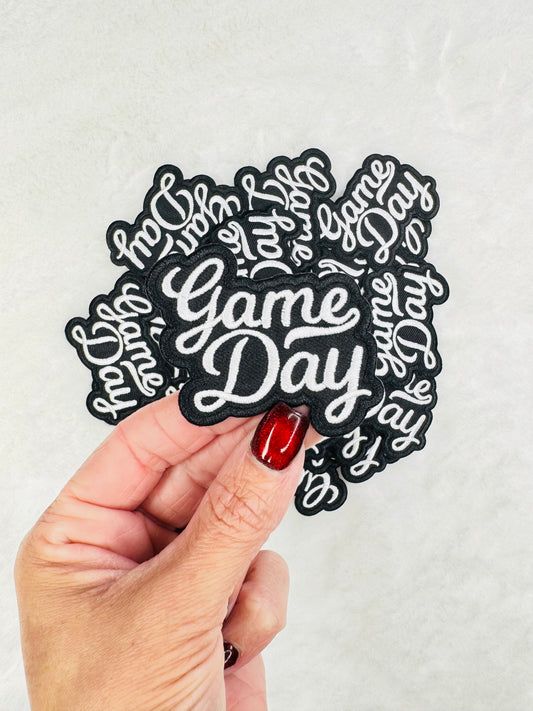 Black & White Game Day Embroidered Patch