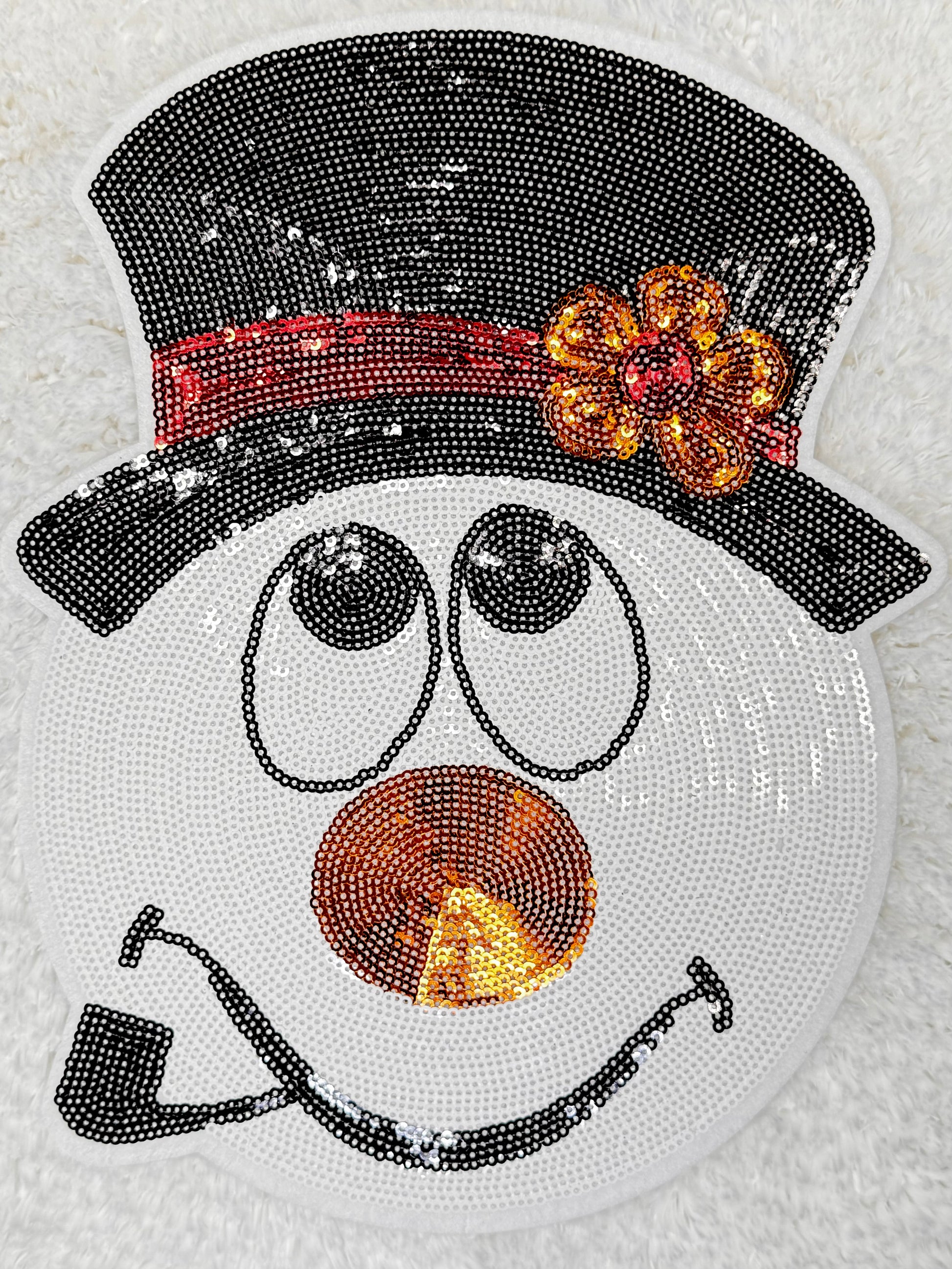 Snowman Sequins Patch