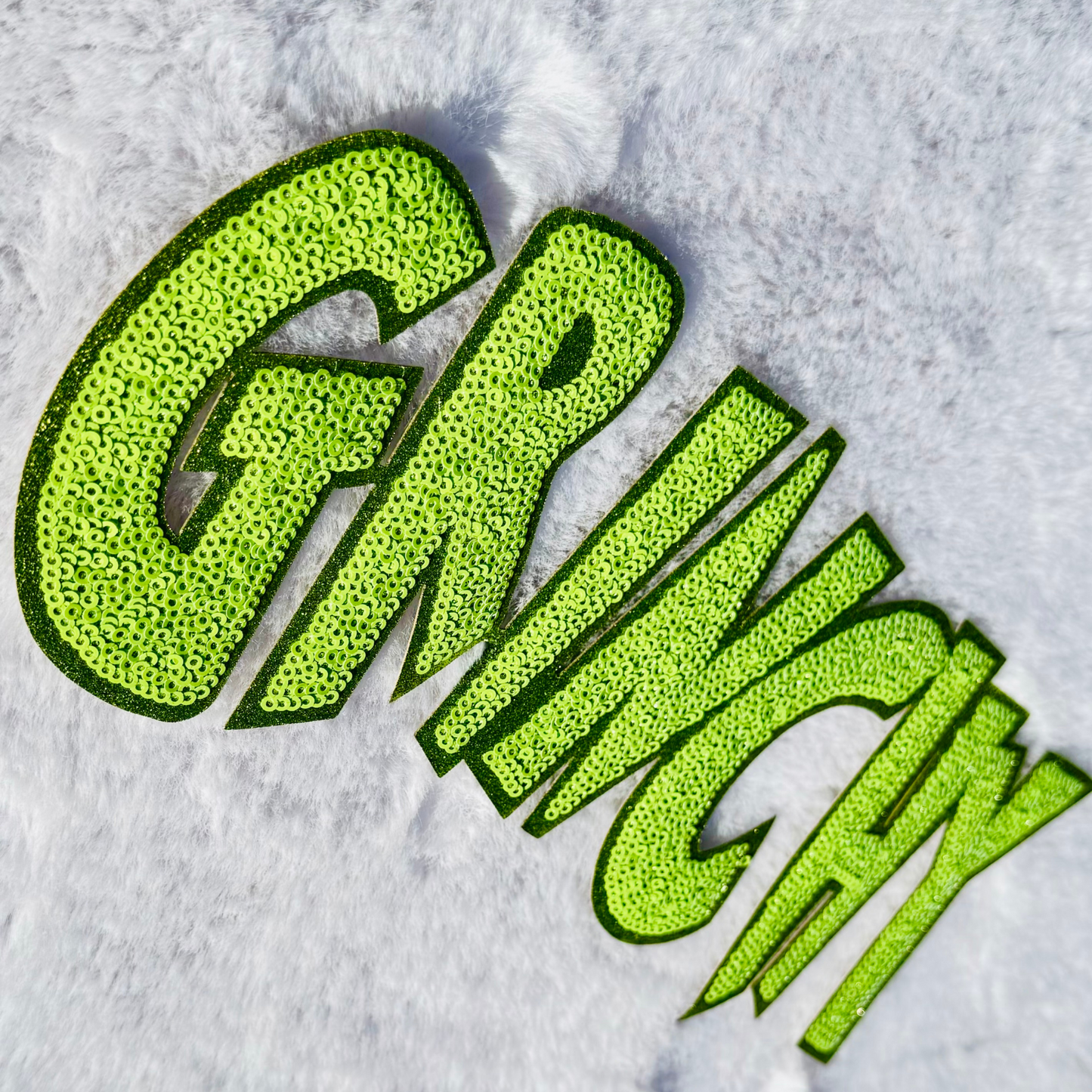 Green Grinchy Sequin Patch