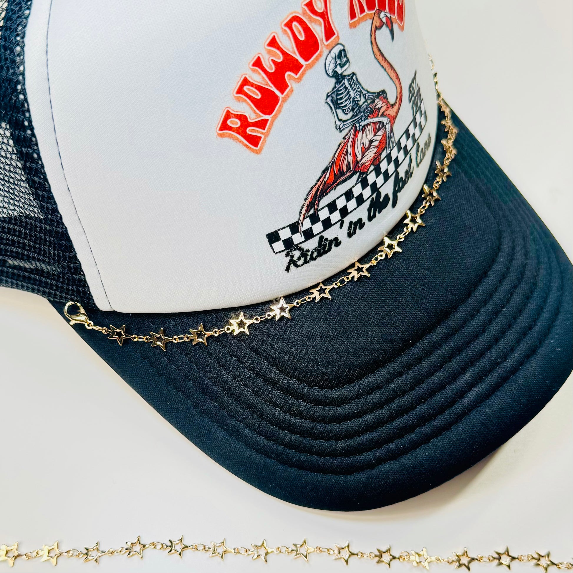 Gold Star Metal Linked Hat Chain