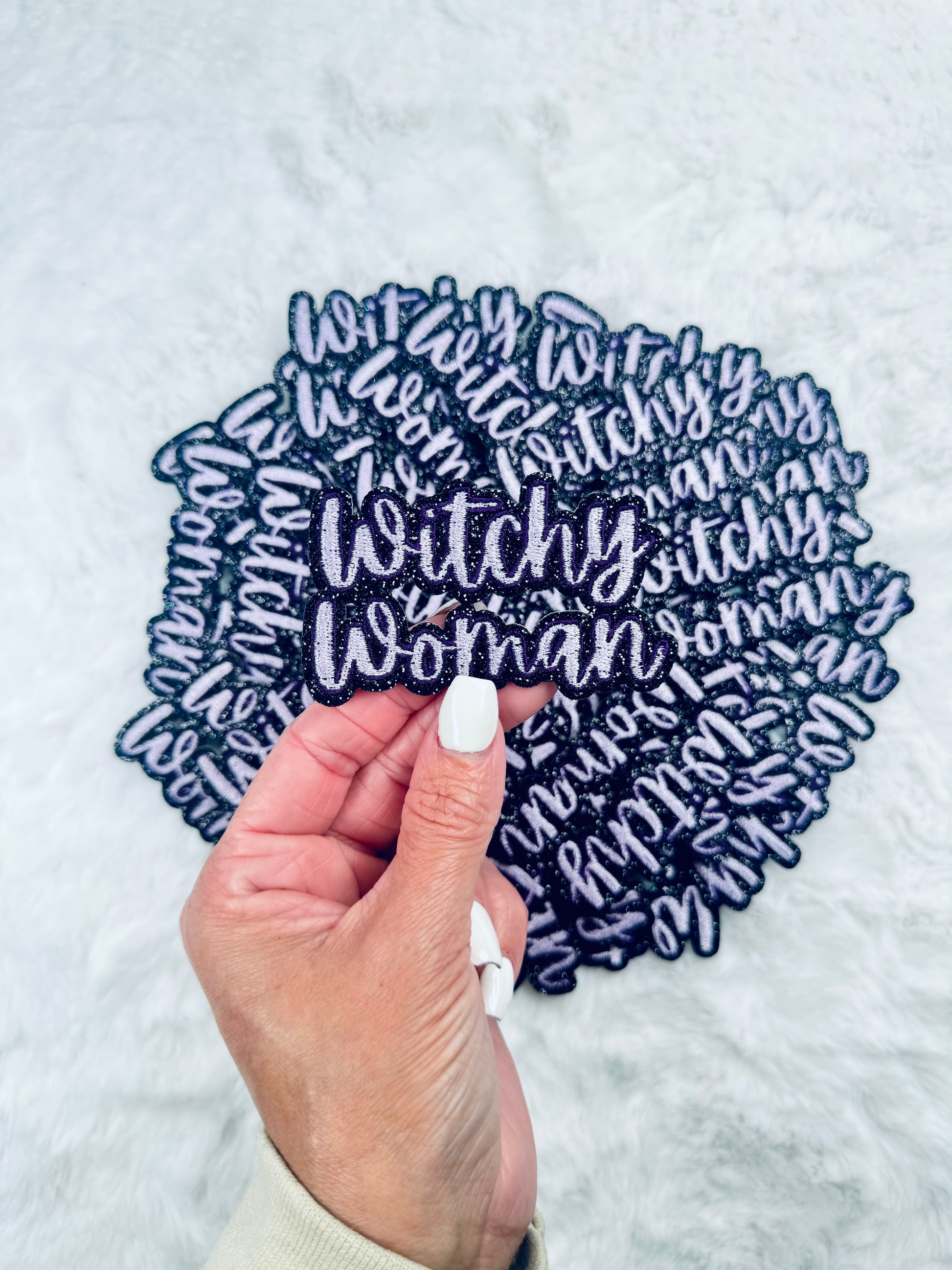 Witchy Woman Glitter Embroidered Patch
