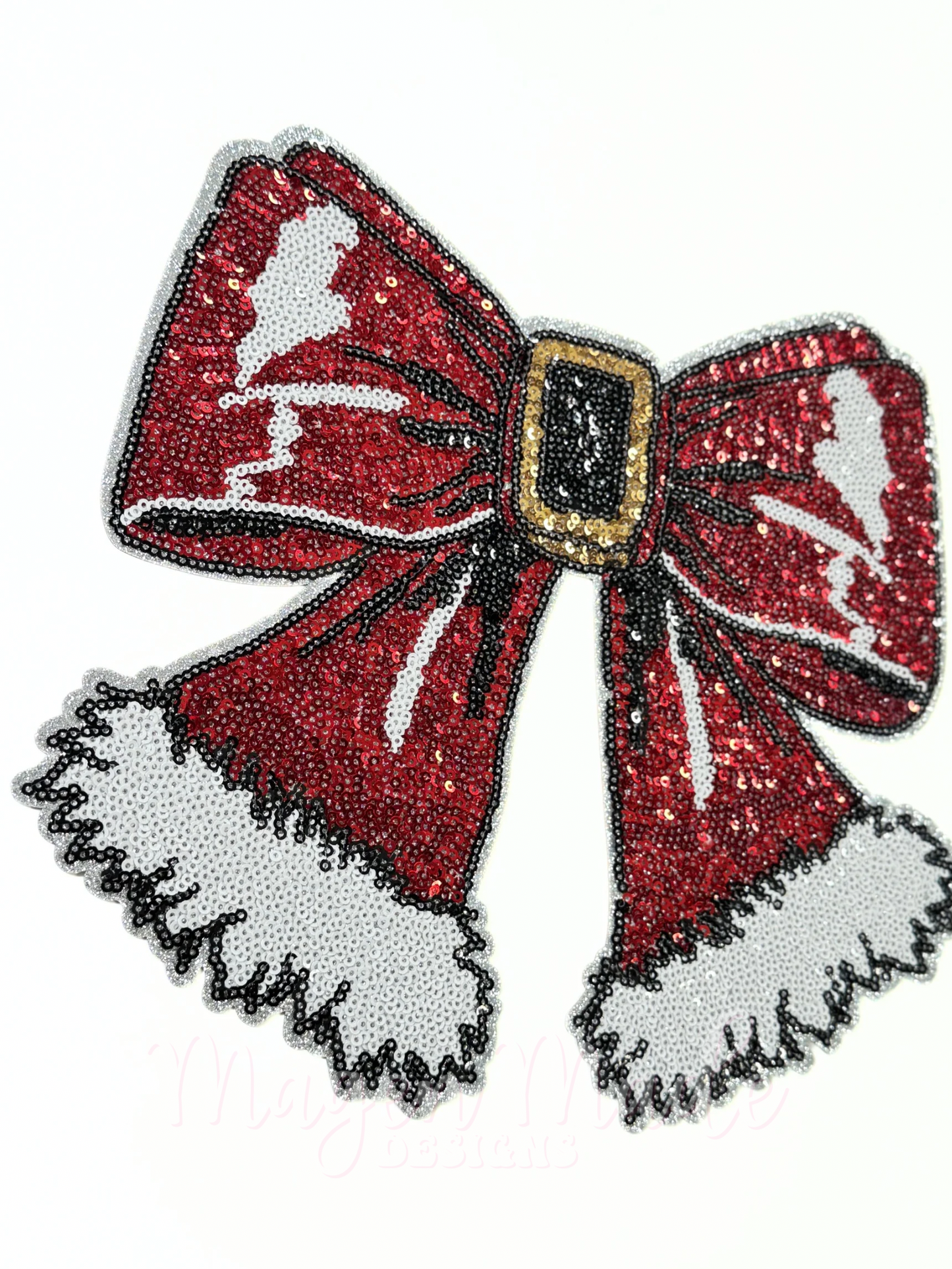 Coquette Santa Bow Sequins Patch