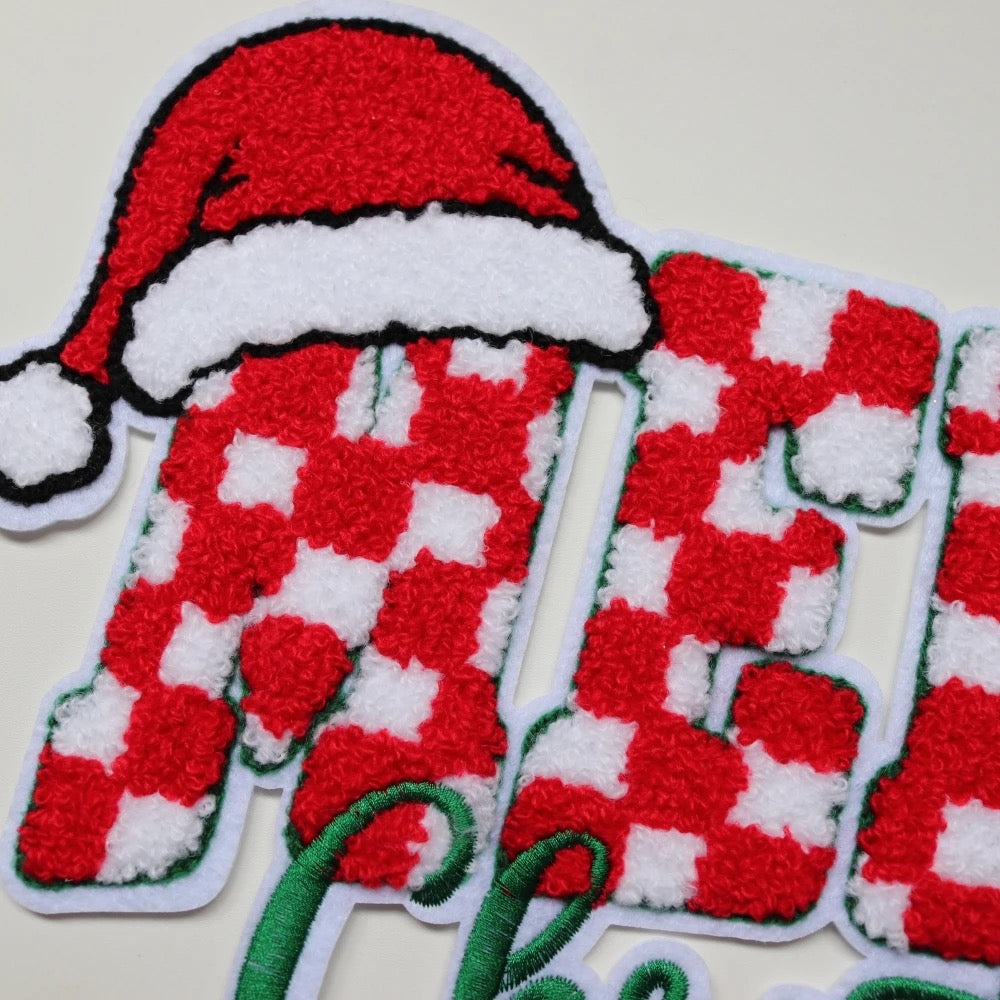 Merry Christmas Chenille Patch