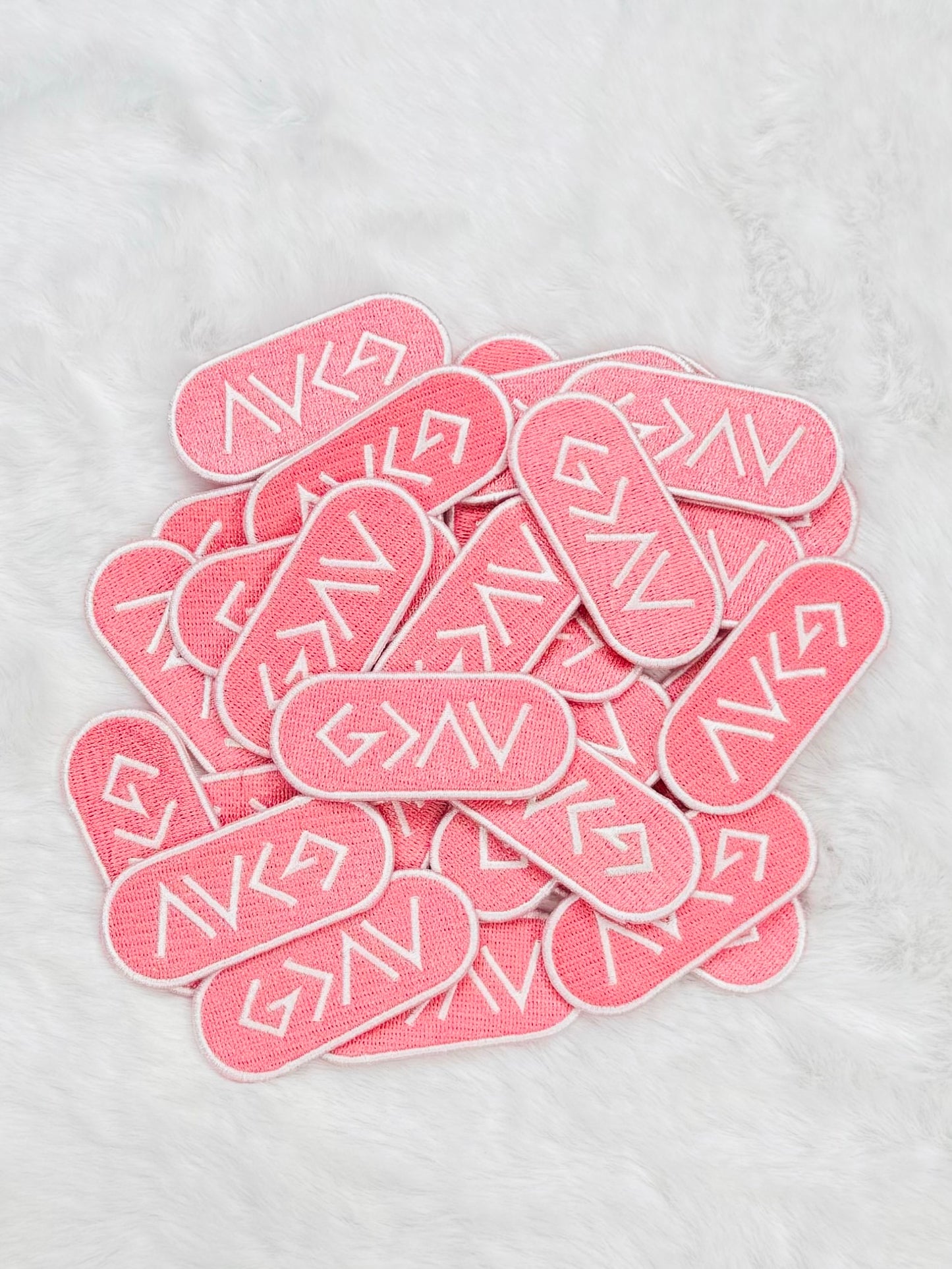 God Is Greater Than Pink Embroidered Patch