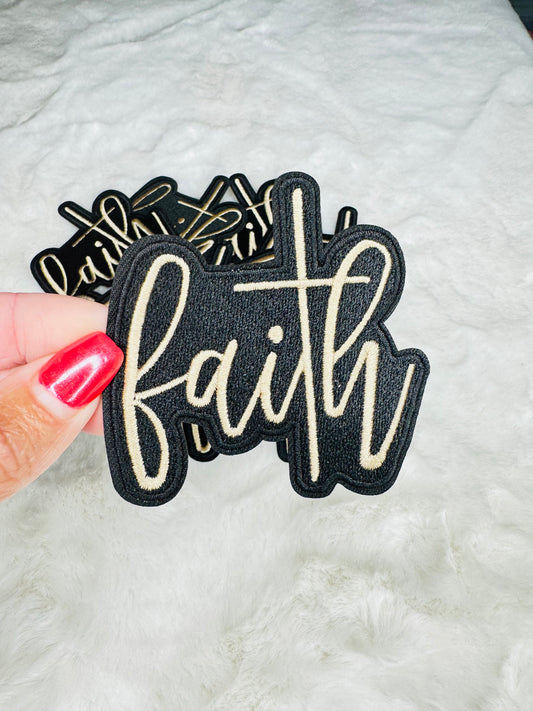 Faith embroidered patch