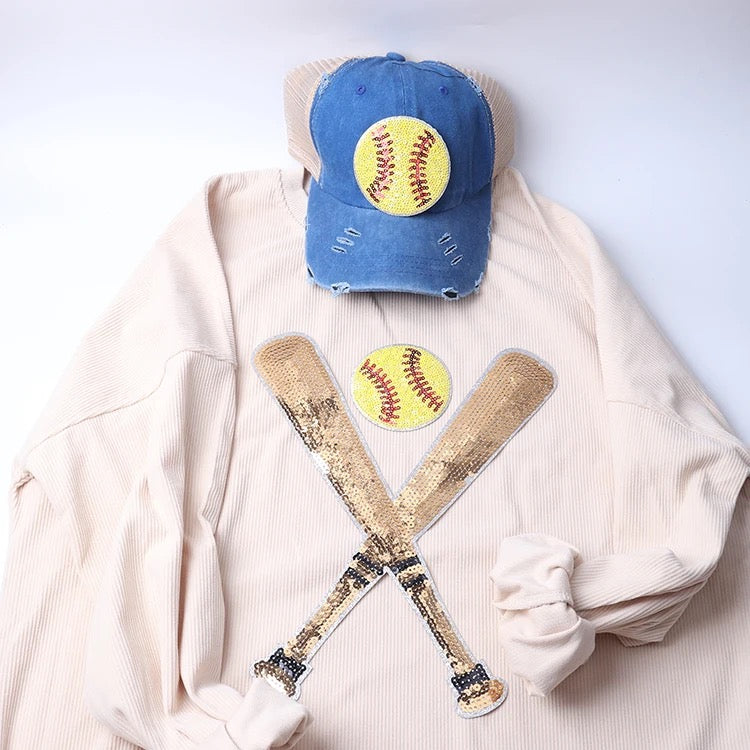 Bat + Ball Sequin Patch