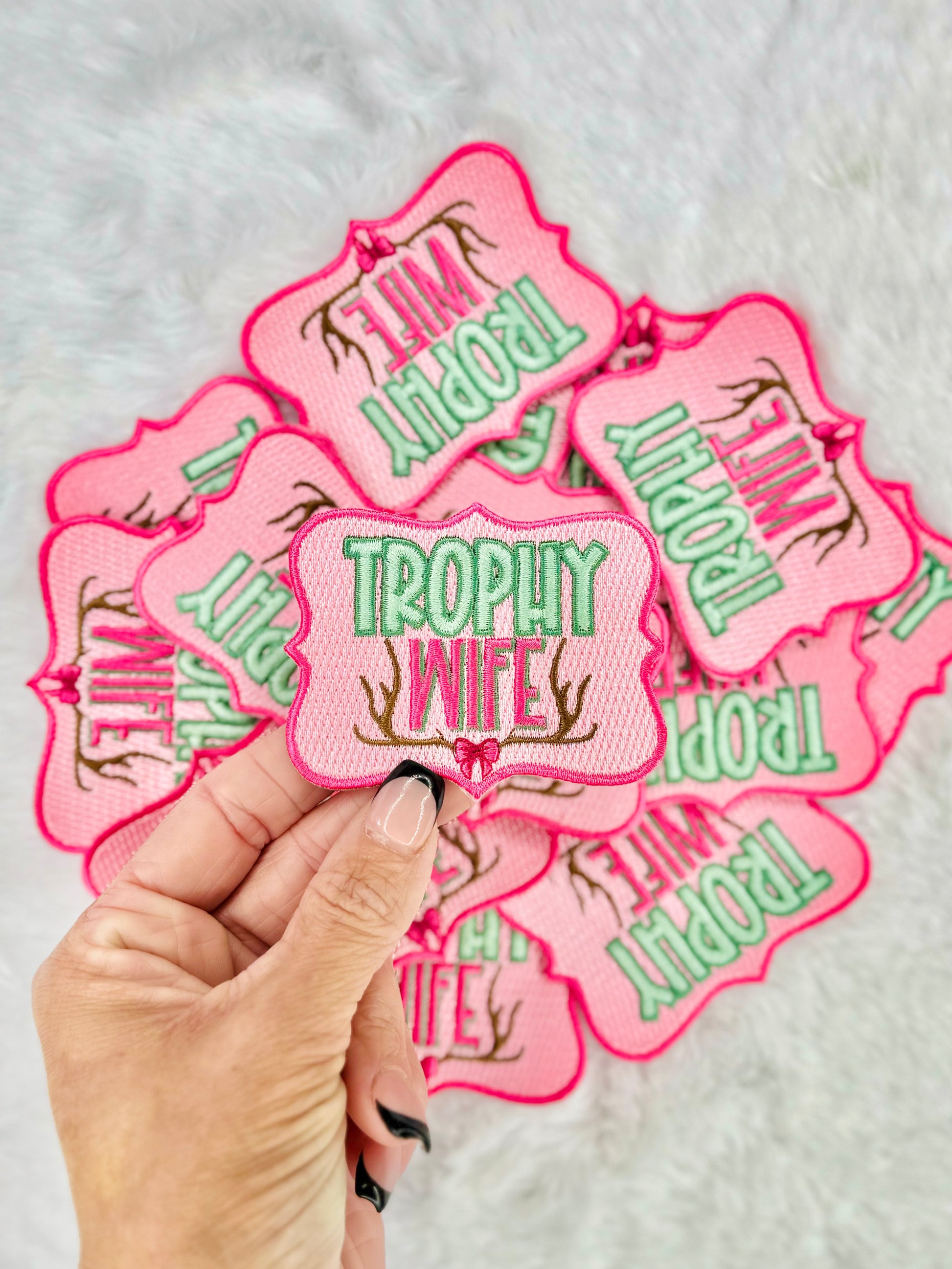 Trophy Wife Embroidered Iron On Patch