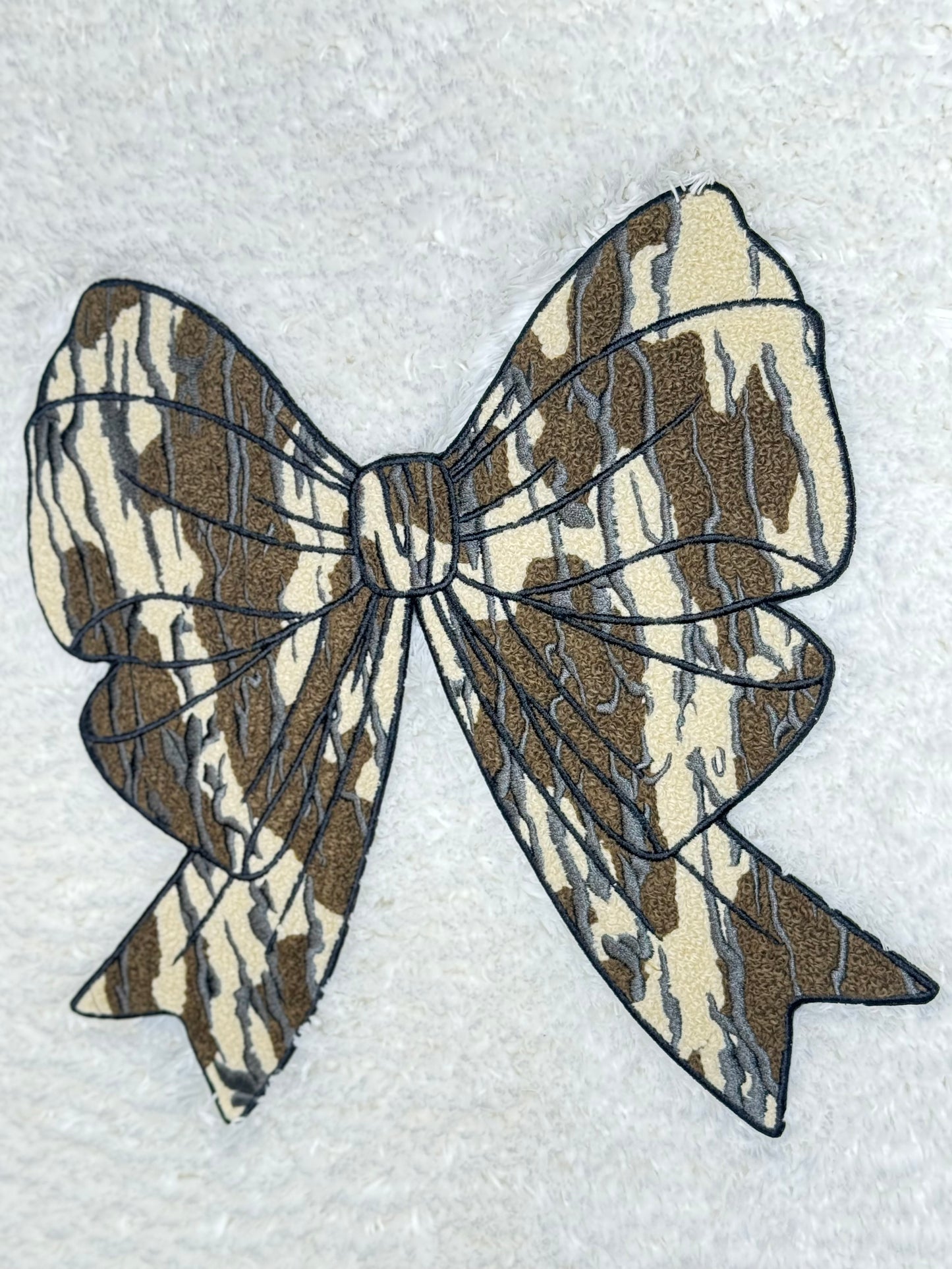 Camo Chenille Bow Chenille Patch