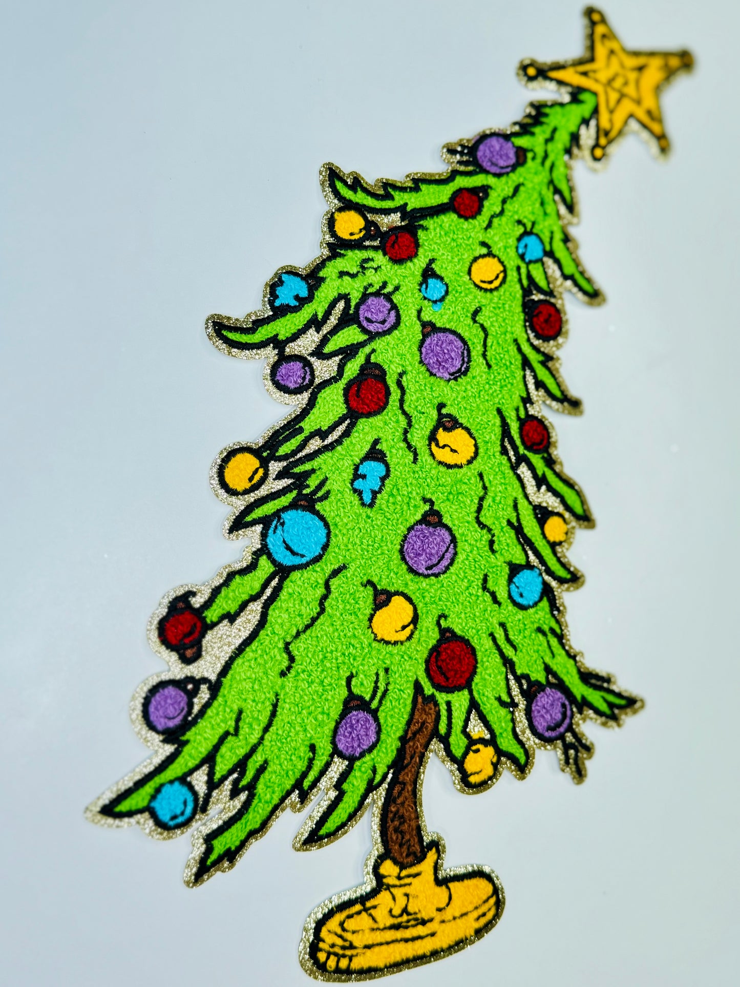 Christmas Tree Chenille & Glitter Patch