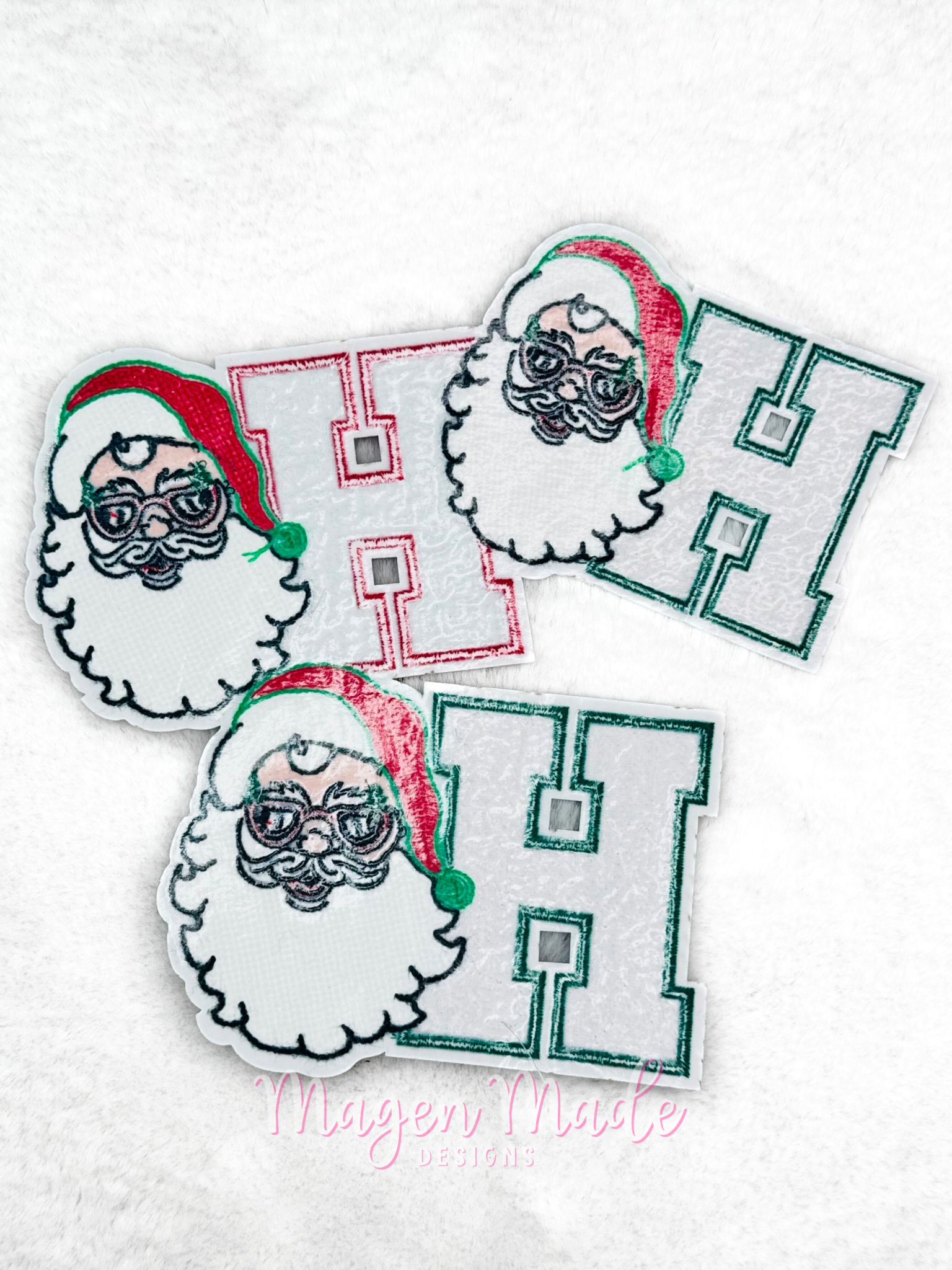 HOHOHO Santa Chenille and Sequin Patch