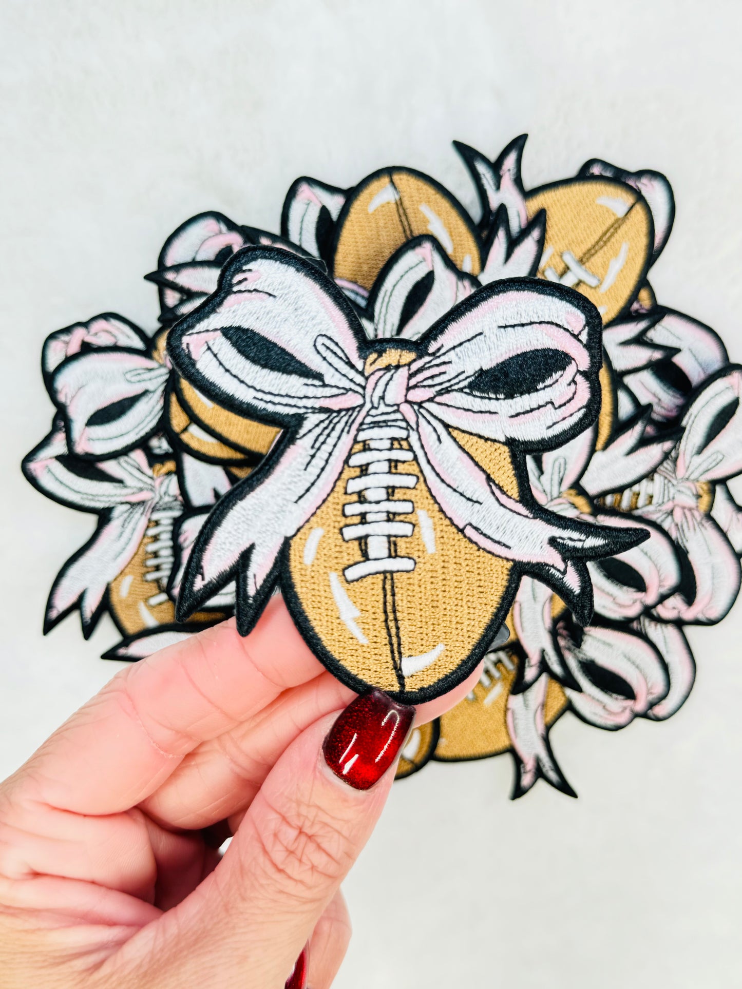 Coquette Football Embroidered Patch