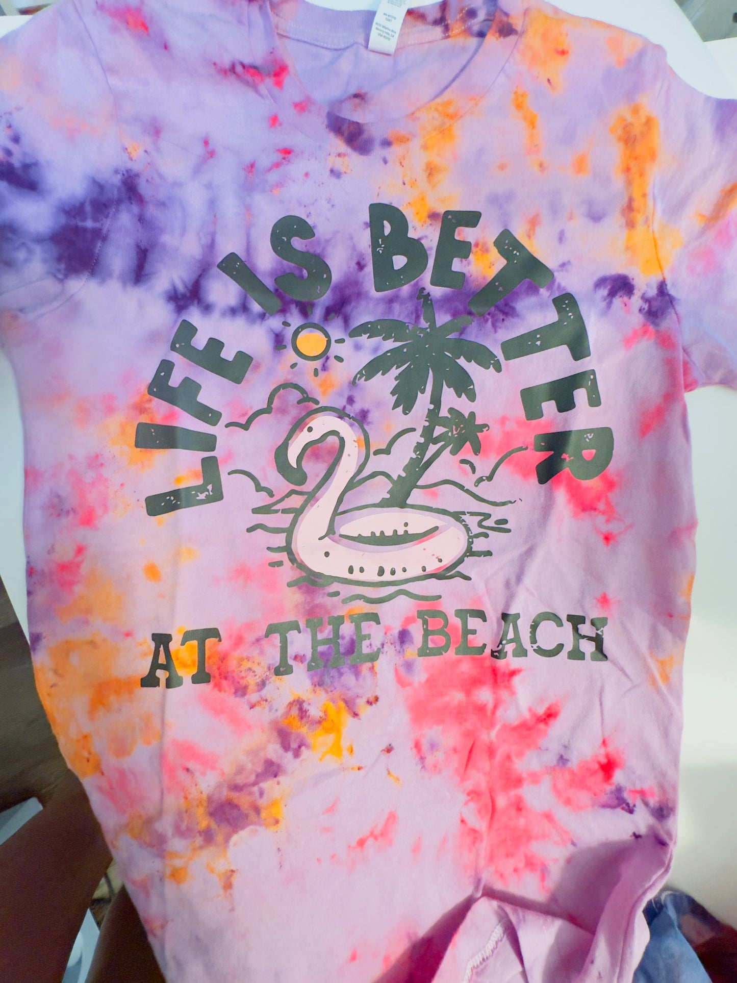 Life is better at the beach tye dye tee