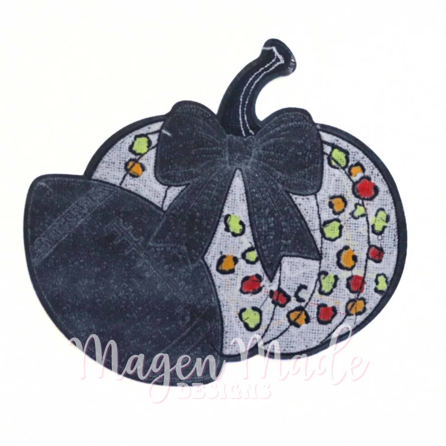 Fall Pumpkin Football Sequin Patch