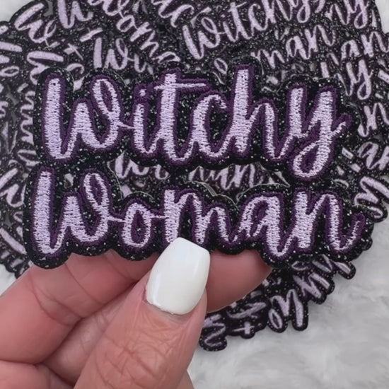 Short video showing the Witchy Woman Glitter Embroidered Patch